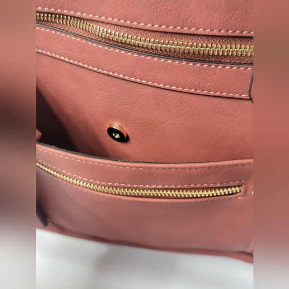 Juniper & Joy Logan Satchel Faux Leather Miltiple Pockets - Picture 6 of 11